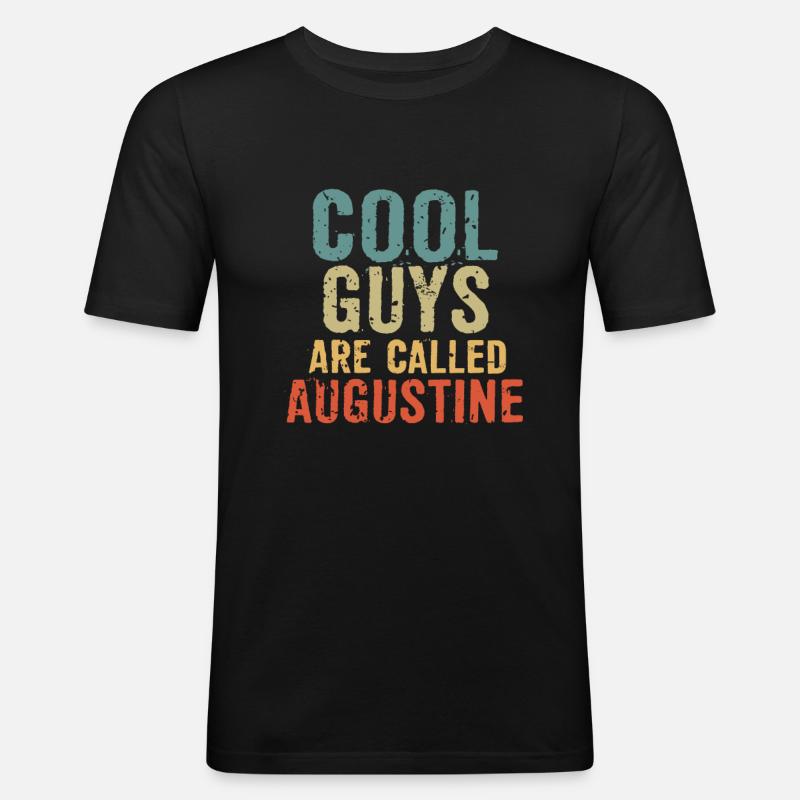 Les mecs cool s’appellent augustine - T-shirt près du corps Homme - noir