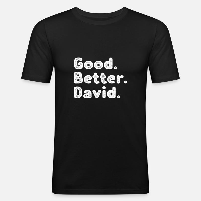 Good better David - Männer Slim Fit T-Shirt - Schwarz