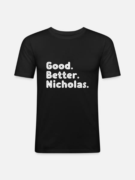 Good better Nicholas - Men's Slim Fit T-Shirt - black