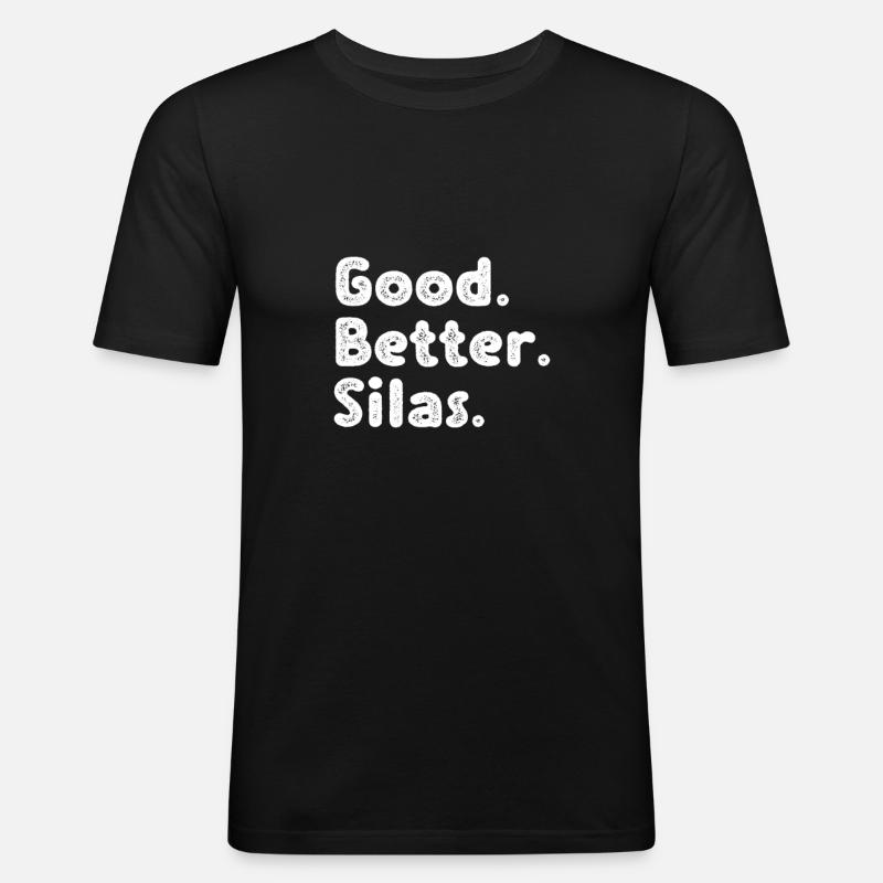 Good better Silas - Männer Slim Fit T-Shirt - Schwarz
