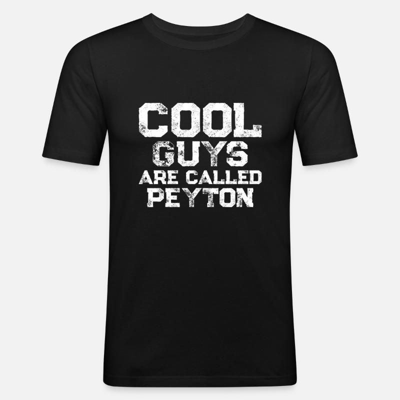 Les mecs cool s’appellent Peyton - T-shirt près du corps Homme - noir