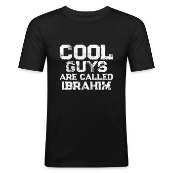 Cool guys are called Ibrahim - Männer Slim Fit T-Shirt - Schwarz - Vorne - Nik (191cm)