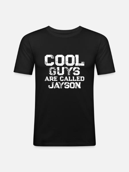 Cool guys are called Jayson - Men's Slim Fit T-Shirt - black