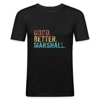 Cool guys are called marshall - Men's Slim Fit T-Shirt - black - Front - Nik (191cm)