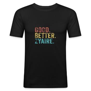 Bon mieux Zyaire - T-shirt près du corps Homme - noir - Devant - Nik (191cm)