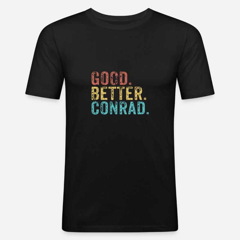 Good better Conrad - Männer Slim Fit T-Shirt - Schwarz
