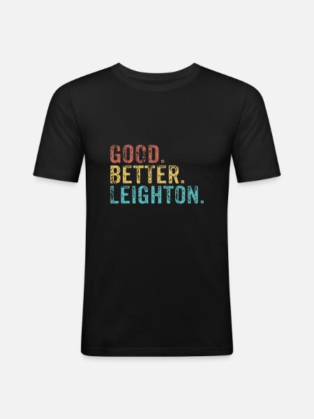 Cool guys are called leighton - Men's Slim Fit T-Shirt - black