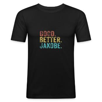 Bon meilleur Jakobe - T-shirt près du corps Homme - noir - Devant - Nik (191cm)