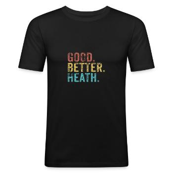 Cool guys are called Heath - Men's Slim Fit T-Shirt - black - Front - Nik (191cm)
