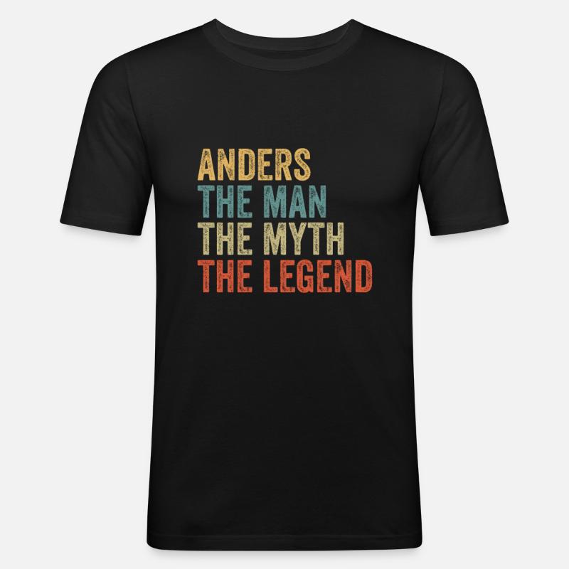 Anders the man the myth - Männer Slim Fit T-Shirt - Schwarz