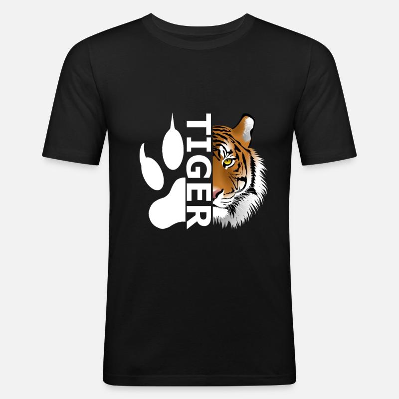 Tiger - Männer Slim Fit T-Shirt - Schwarz