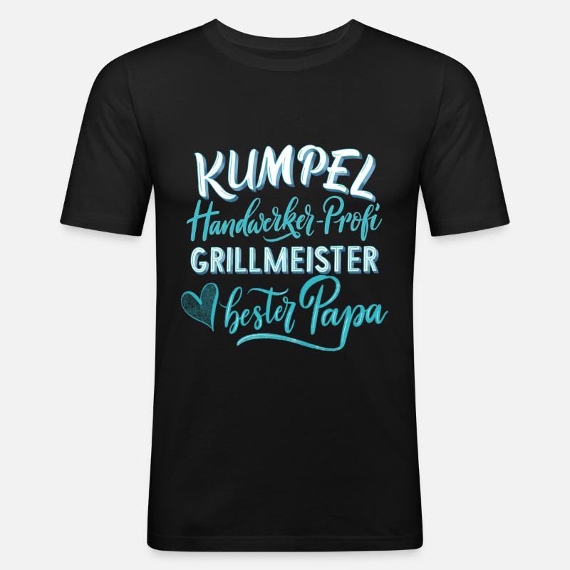 Bester Papa - Männer Slim Fit T-Shirt - Schwarz
