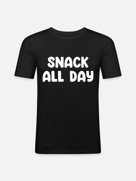 Snack All Day - Men's Slim Fit T-Shirt - black