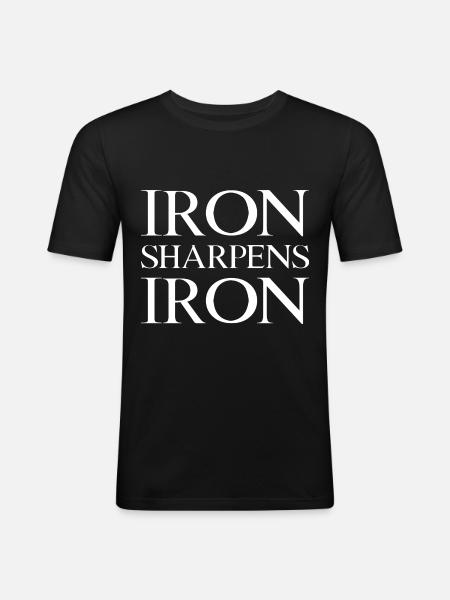 Iron Sharpens Iron - Men's Slim Fit T-Shirt - black