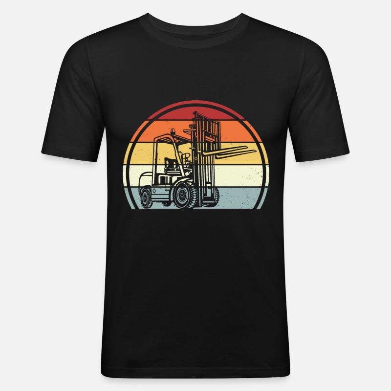 Gabelstapler Stapler - Männer Slim Fit T-Shirt - Schwarz