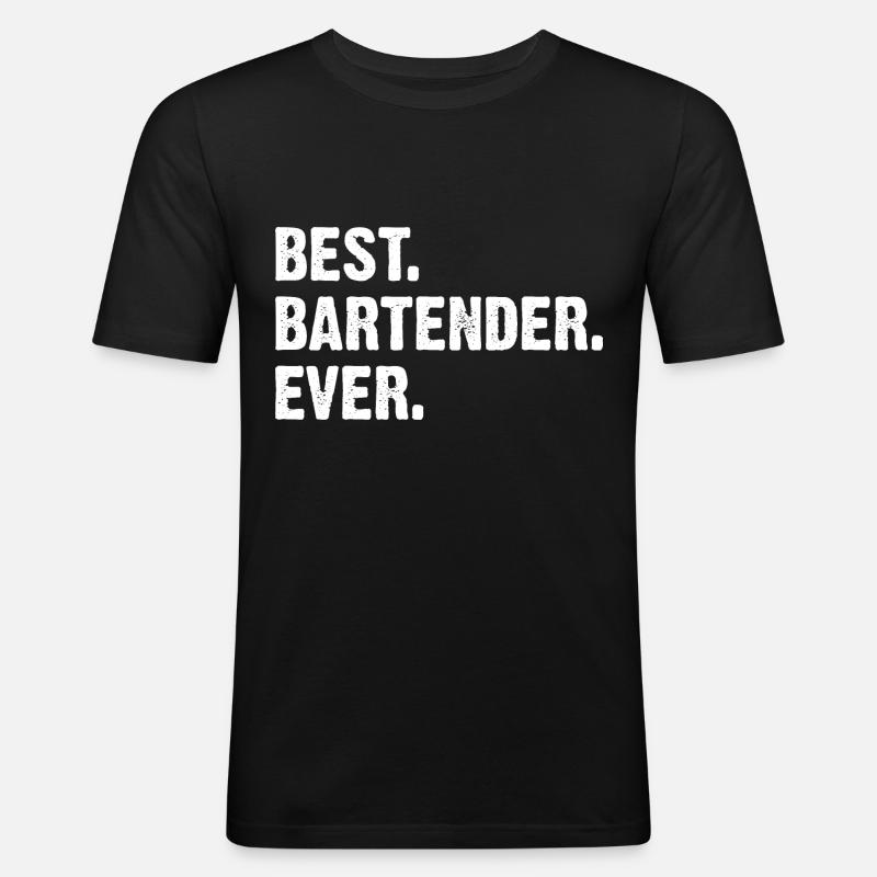 Best Bartender Ever - Männer Slim Fit T-Shirt - Schwarz