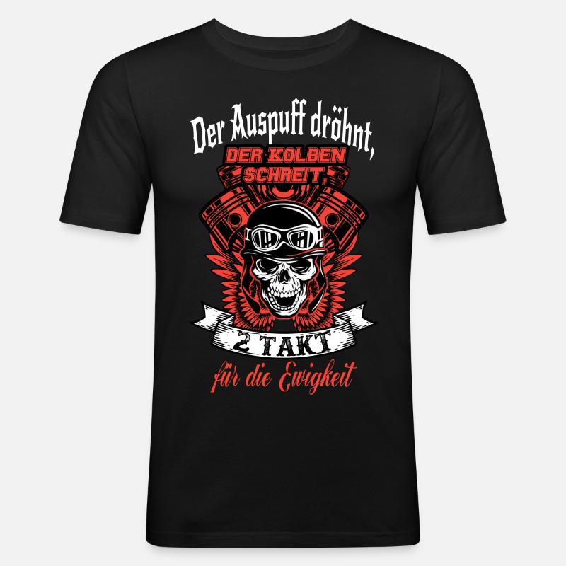 der Auspuff - Männer Slim Fit T-Shirt - Schwarz