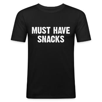 Must Have Snacks - Männer Slim Fit T-Shirt - Schwarz - Vorne - Nik (191cm)