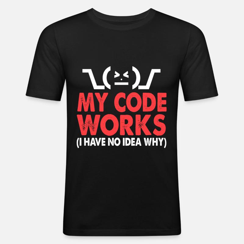 Code - Männer Slim Fit T-Shirt - Schwarz