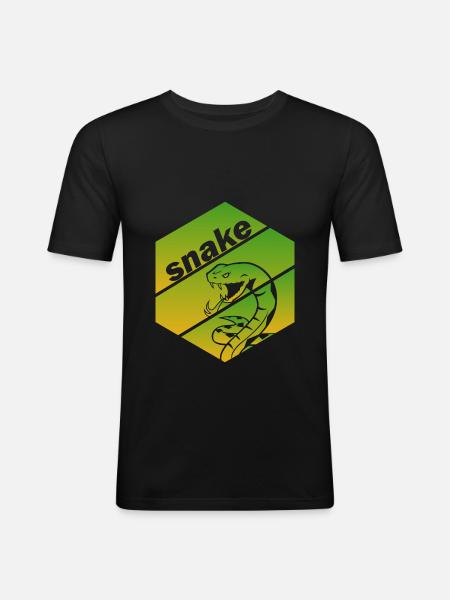 Rattlesnake Snake Snakebite Snaketooth - Men's Slim Fit T-Shirt - black