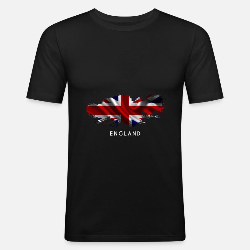 Drapeau Angleterre Royaume-Uni Drapeau Cadeau - T-shirt près du corps Homme - noir