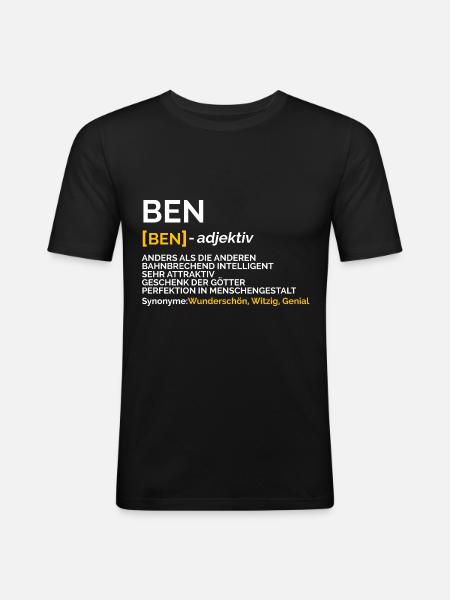 Ben - Männer Slim Fit T-Shirt - Schwarz