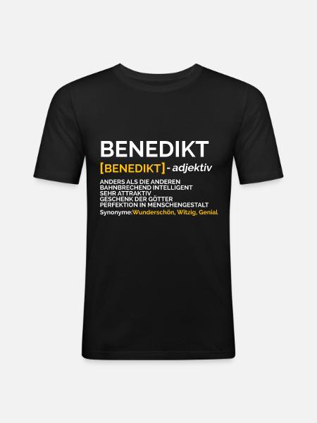 Benedikt - Männer Slim Fit T-Shirt - Schwarz