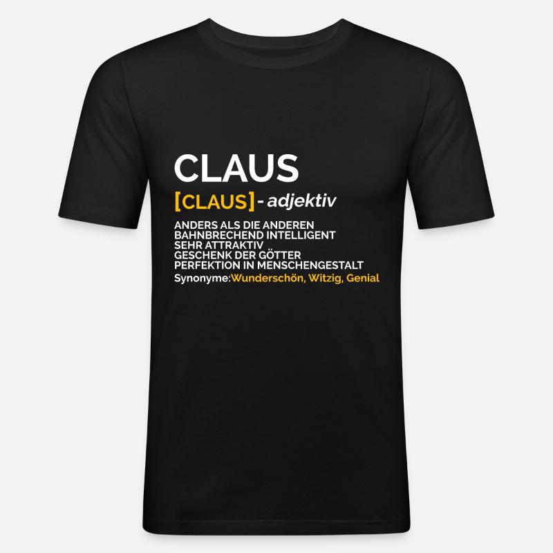 Claus - Männer Slim Fit T-Shirt - Schwarz
