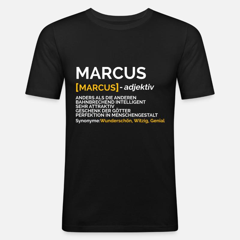 Marcus - Männer Slim Fit T-Shirt - Schwarz