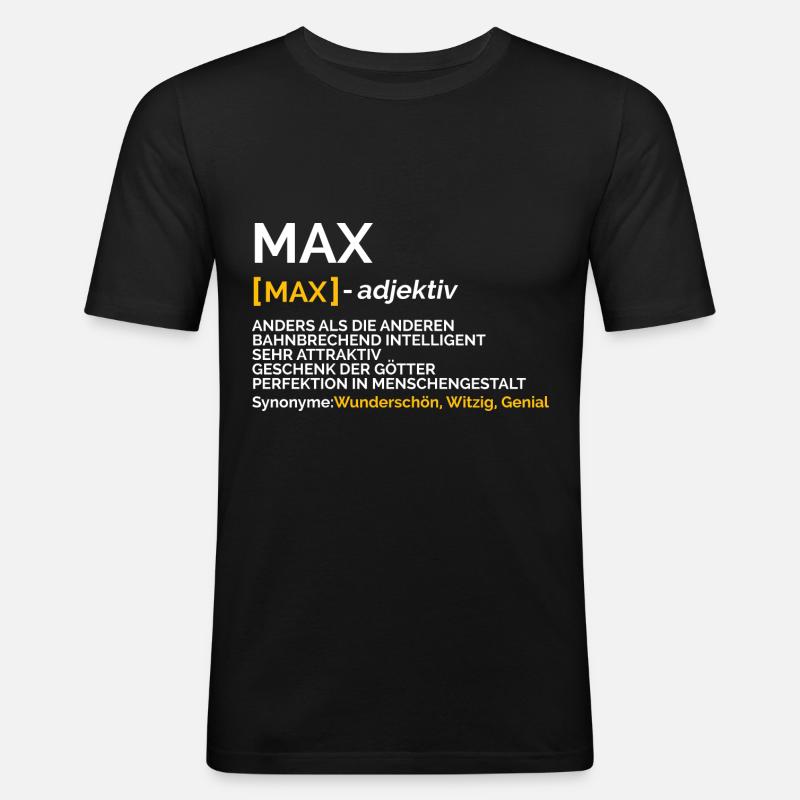 Max - Männer Slim Fit T-Shirt - Schwarz