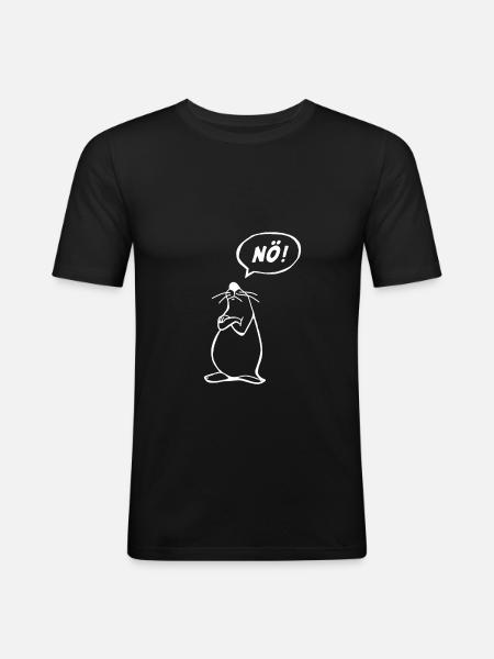 NÖ Maus - Männer Slim Fit T-Shirt - Schwarz