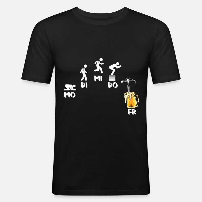 Kran Baukran Kranfahrer Kranführer - Männer Slim Fit T-Shirt - Schwarz