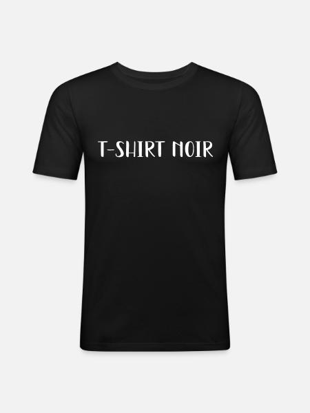 Carré noir - T-shirt près du corps Homme - noir
