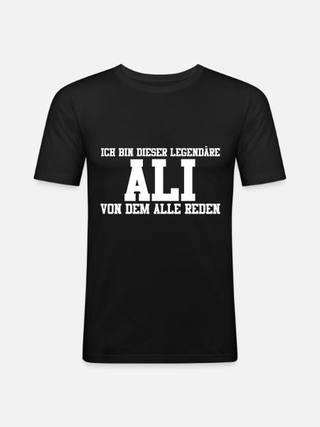 Ali Name Design - Männer Slim Fit T-Shirt - Schwarz