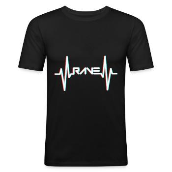 RAVE Herzschlag Raver EDM - Männer Slim Fit T-Shirt - Schwarz - Vorne - Nik (191cm)