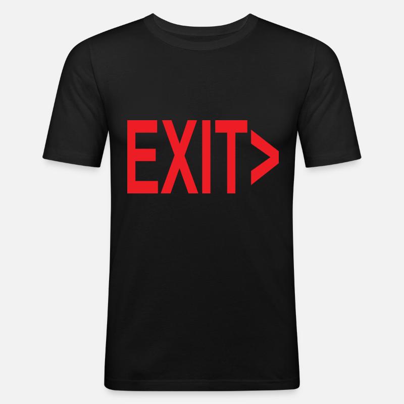 Exit / Exit / Emergency Exit - Men's Slim Fit T-Shirt - black