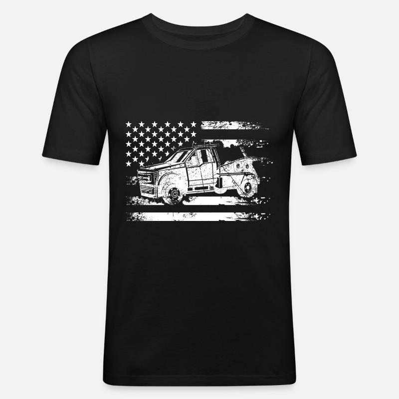 Abschleppwagen Abschleppdienst Abschlepper - Männer Slim Fit T-Shirt - Schwarz