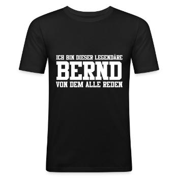 Bernd Name Design - Männer Slim Fit T-Shirt - Schwarz - Vorne - Nik (191cm)