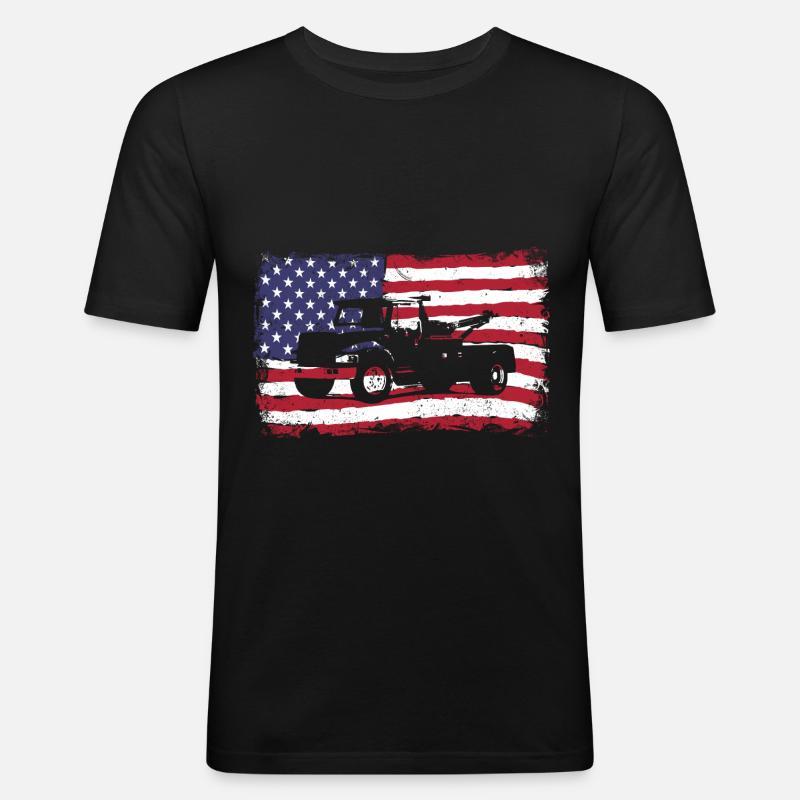 Abschleppwagen Abschleppdienst Abschlepper - Männer Slim Fit T-Shirt - Schwarz