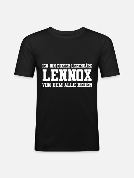 Lennox Name Design - Männer Slim Fit T-Shirt - Schwarz