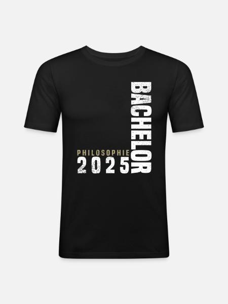 Bachelor Philosophie 2025 - Männer Slim Fit T-Shirt - Schwarz