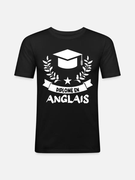 diplômé en anglais. - T-shirt près du corps Homme - noir
