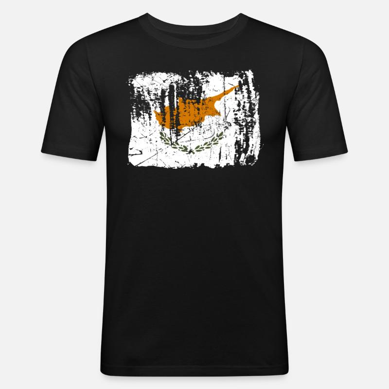Zypern - Männer Slim Fit T-Shirt - Schwarz