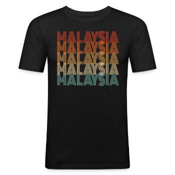 Malaisie - T-shirt près du corps Homme - noir - Devant - Nik (191cm)
