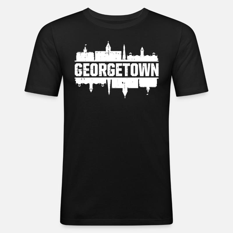 Georgetown Skyline - Männer Slim Fit T-Shirt - Schwarz