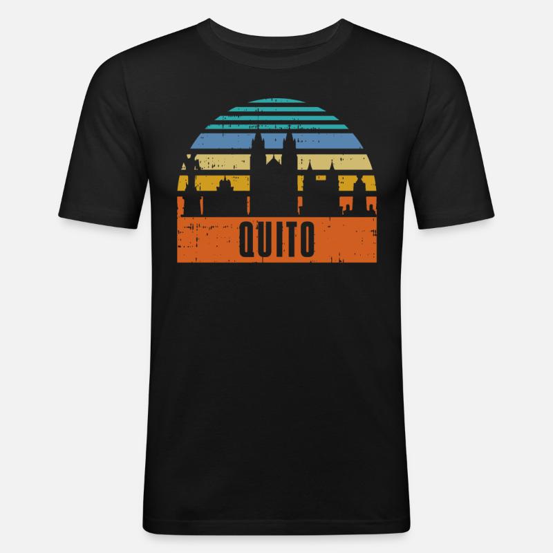 Quito Ecuador Skyline Geschenk - Männer Slim Fit T-Shirt - Schwarz