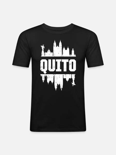 Quito Ecuador Skyline Gift - Men's Slim Fit T-Shirt - black