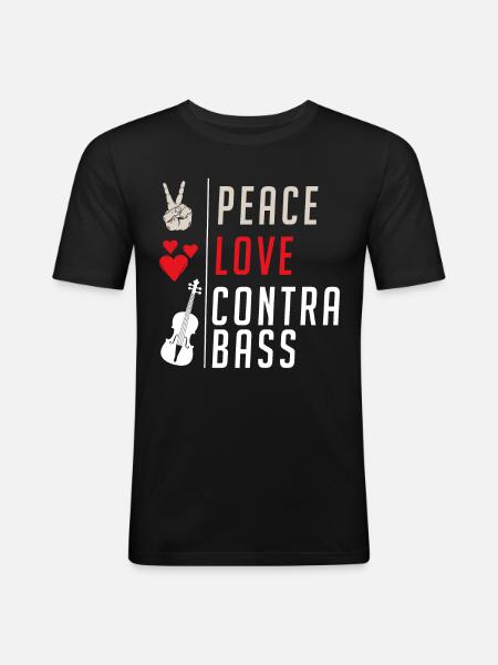 Contrabass Musical Instrument Doublebass - Männer Slim Fit T-Shirt - Schwarz