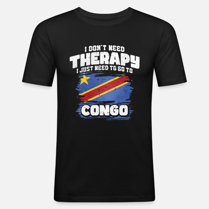 Kongo - Männer Slim Fit T-Shirt - Schwarz