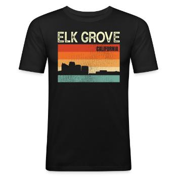 Elk Grove - Men's Slim Fit T-Shirt - black - Front - Nik (191cm)